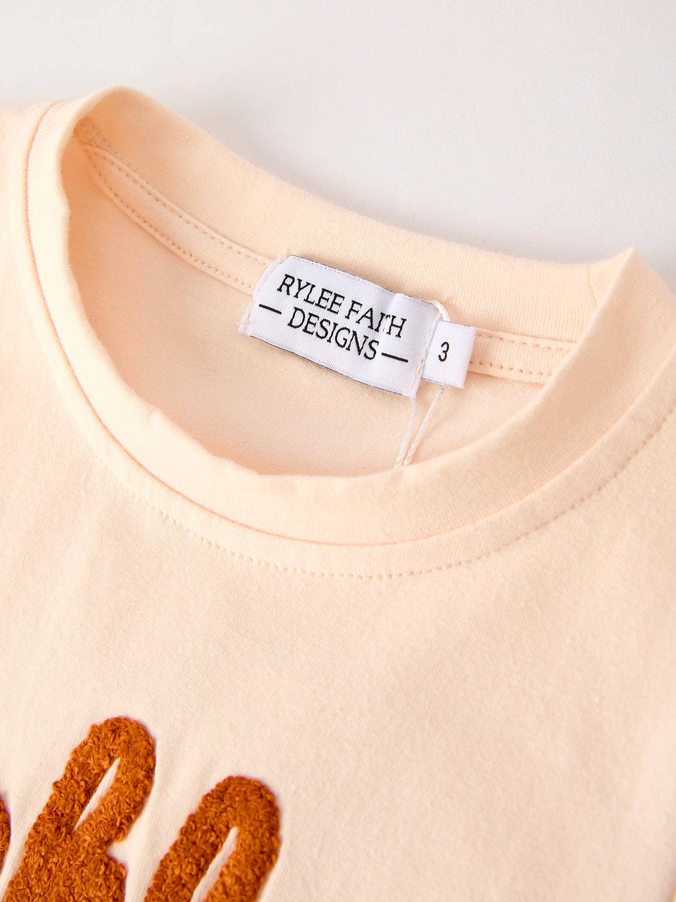 Fall Thanksgiving "thanksful" Chenille Patches Stripe Girls Long Sleeve Set