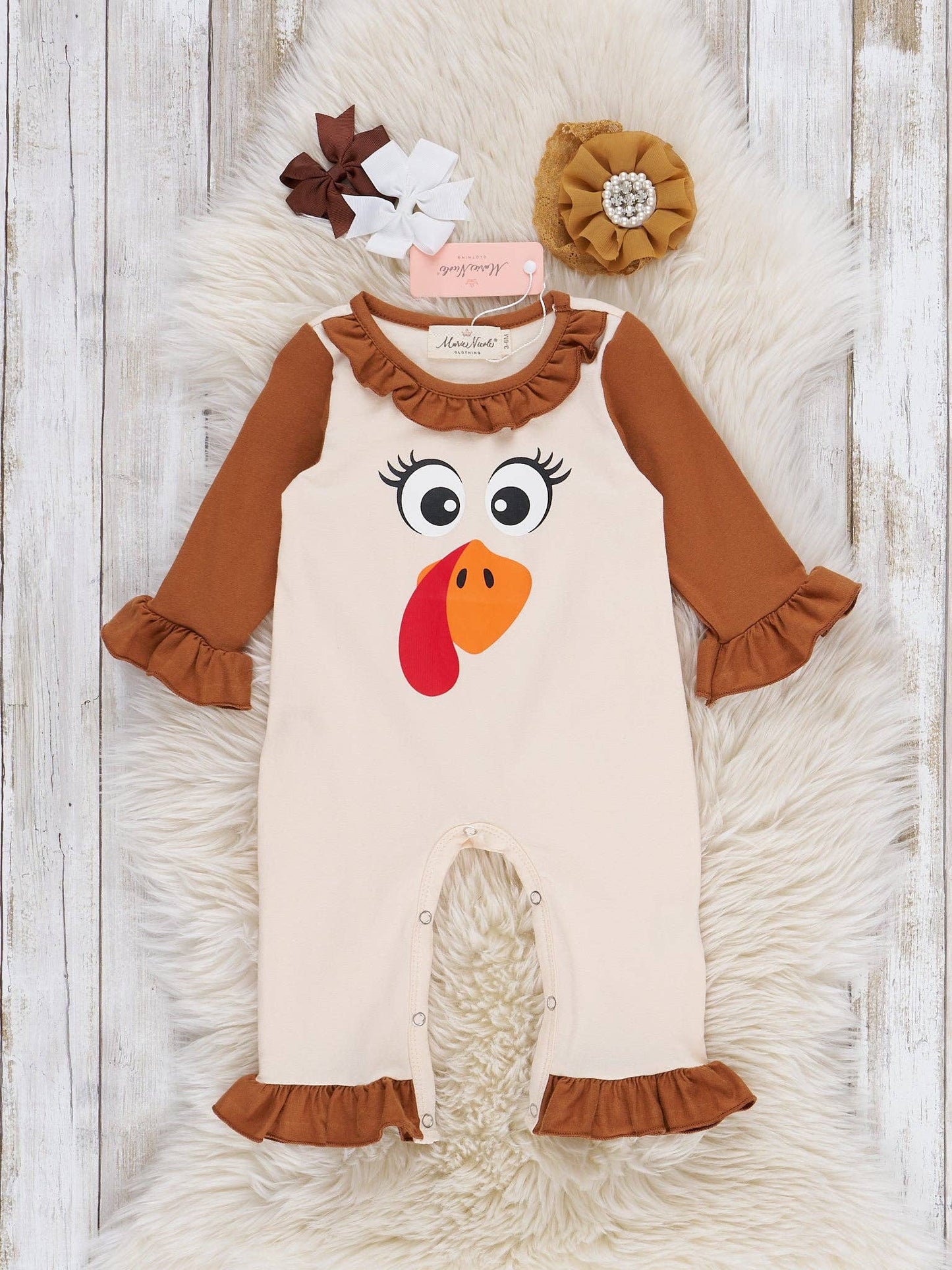 Turkey Time Baby Ruffle Romper