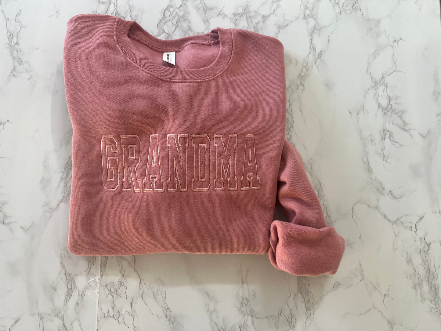 Neutral Embroidered GRANDMA Sweatshirt