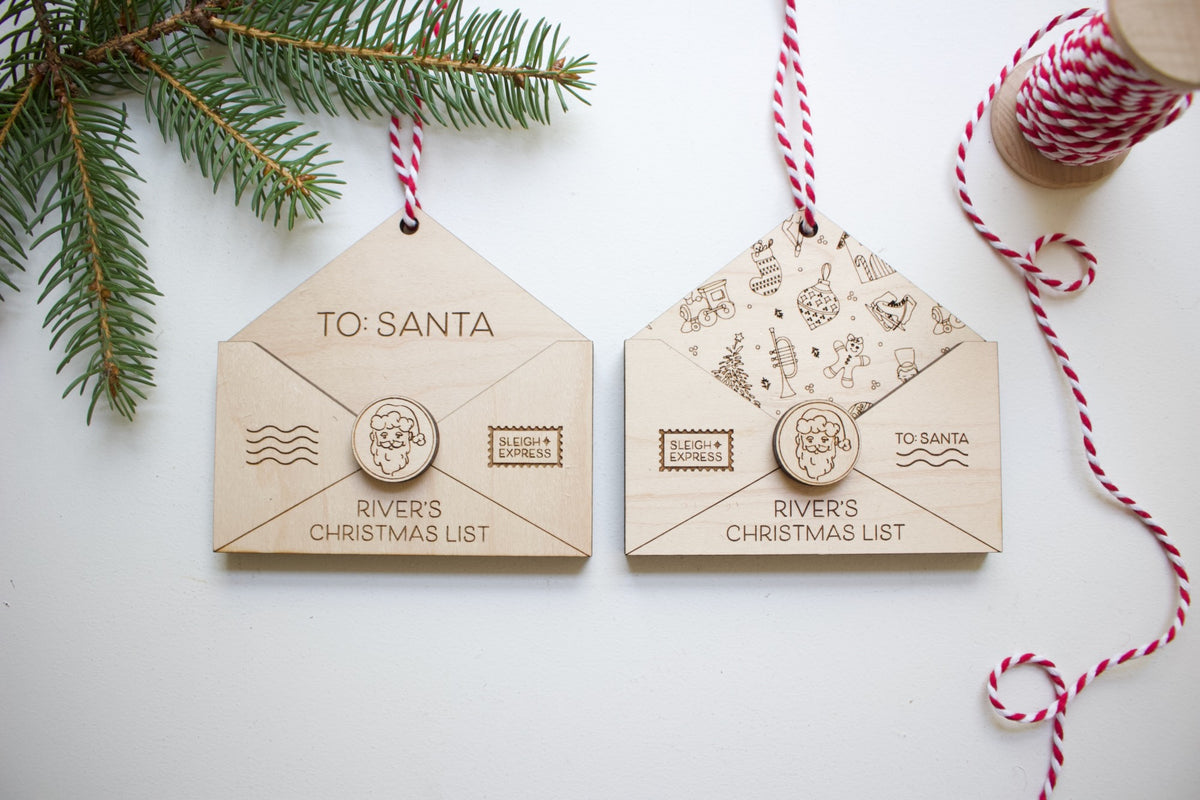 Wooden Christmas List Envelopes