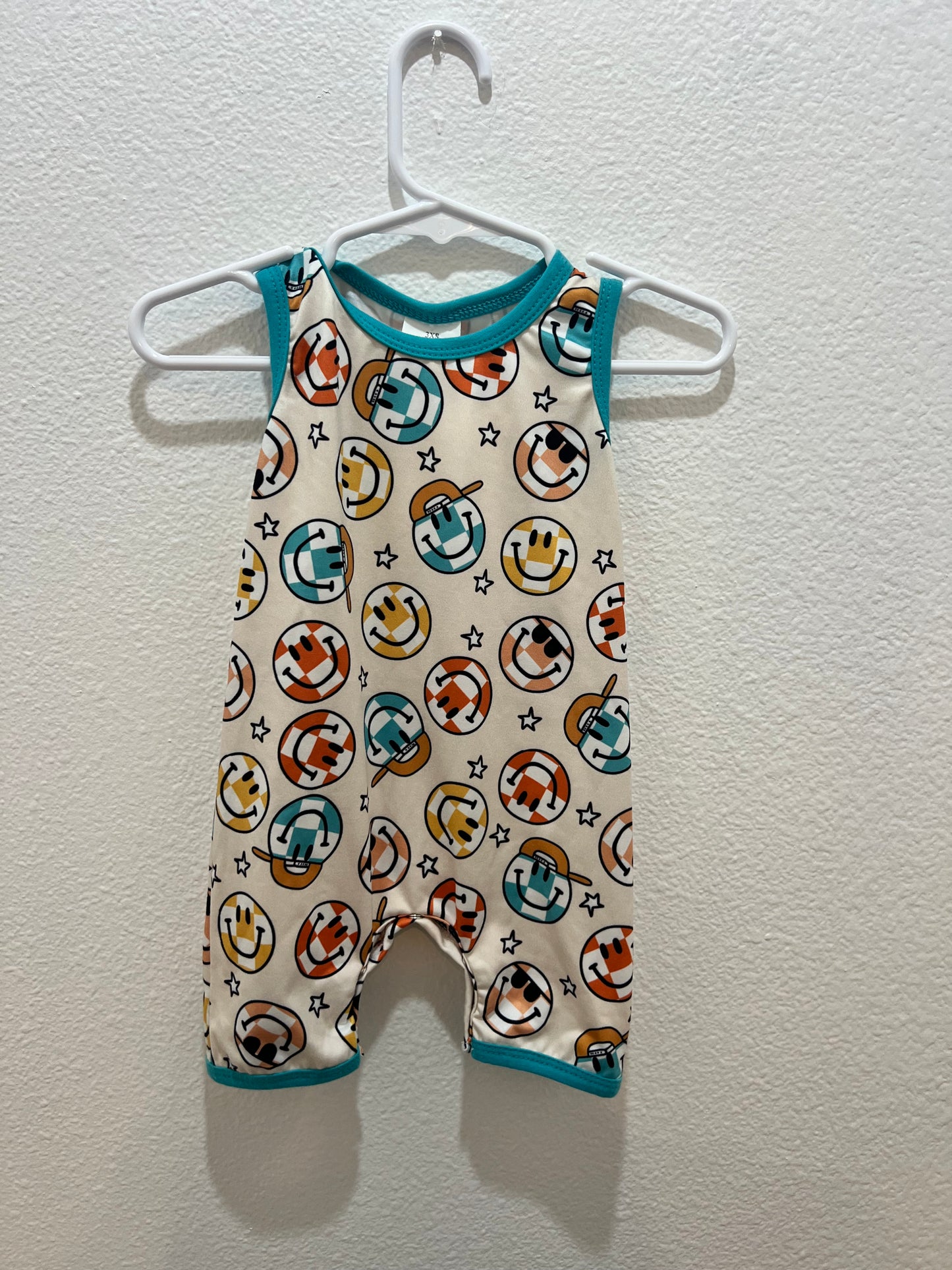 Checkered Smiley Romper