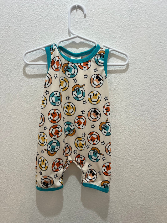 Checkered Smiley Romper
