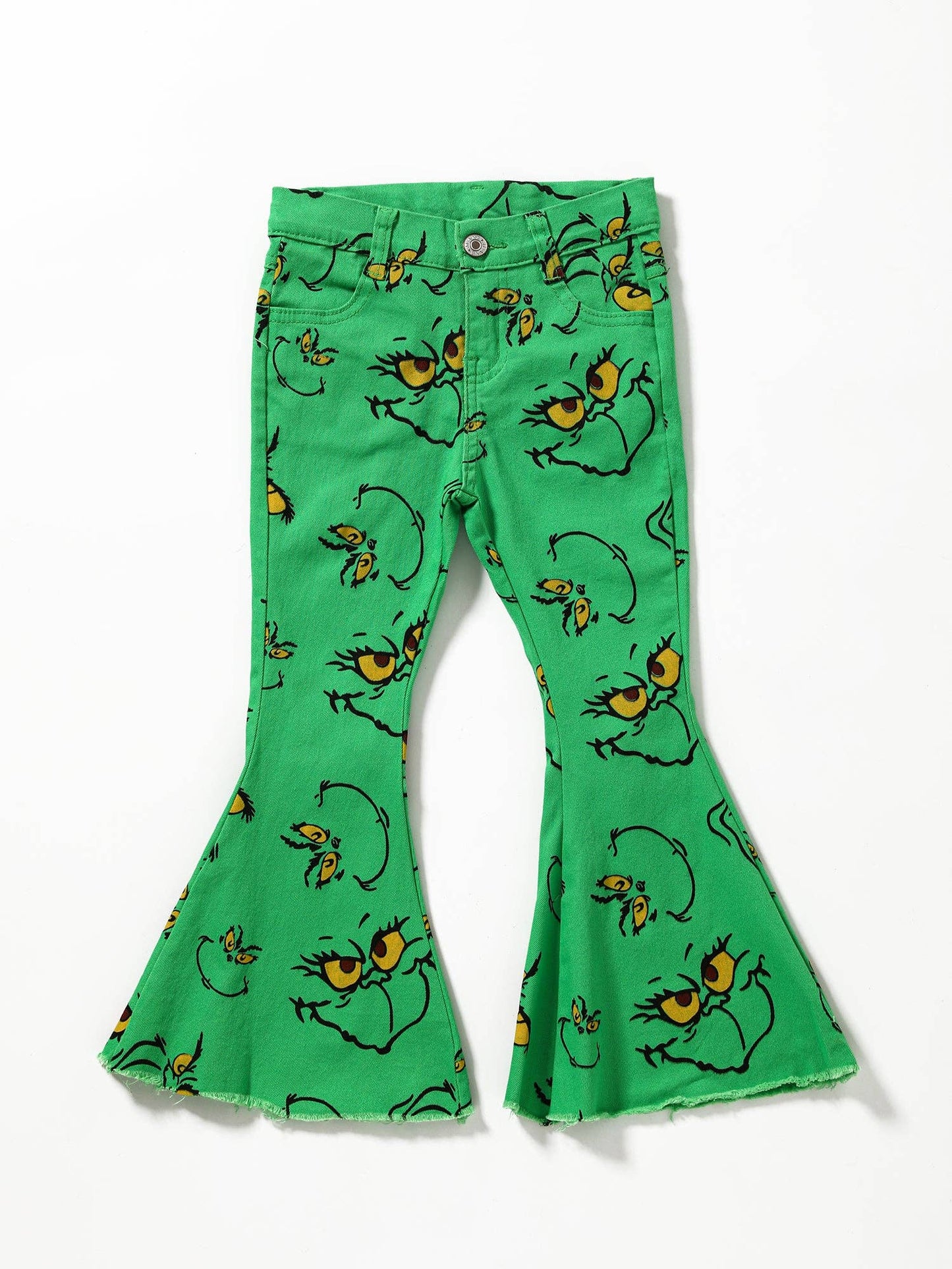 Green Girls Christmas Flare Jeans