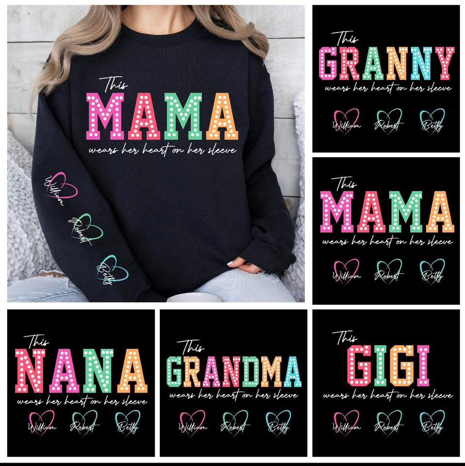 This mama wears her heart on her sleeve