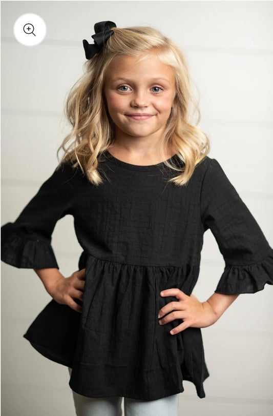 Midnight Ruffle Top