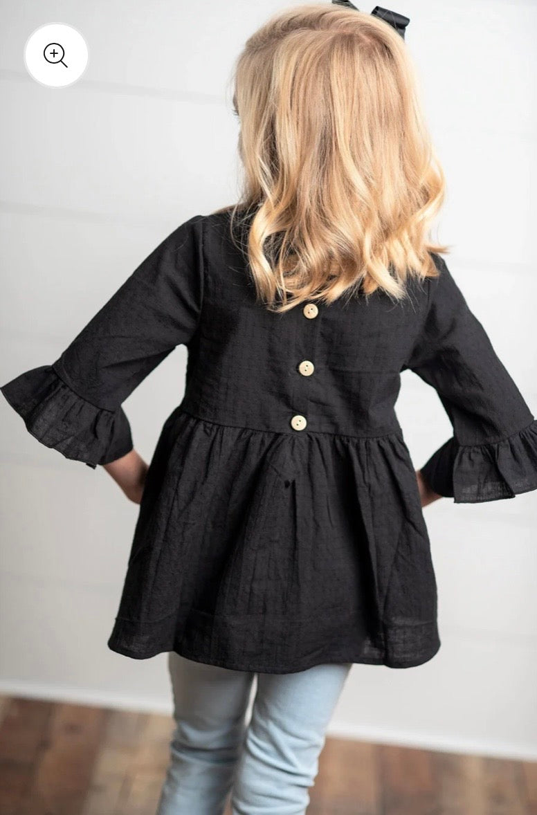 Midnight Ruffle Top