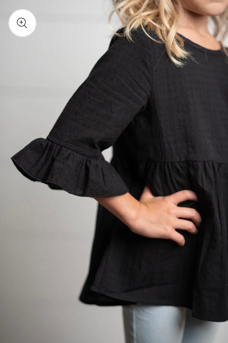 Midnight Ruffle Top
