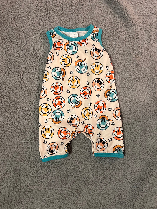 Checkered Smiley Romper